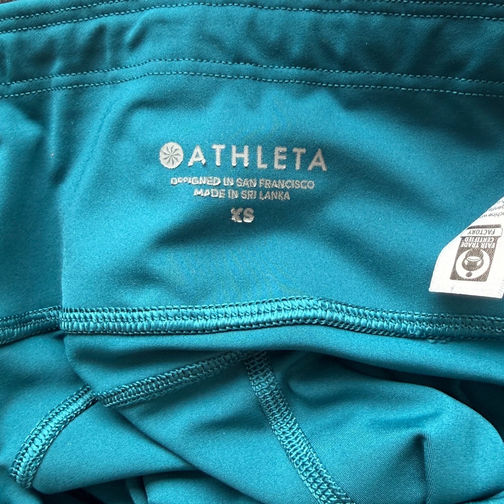 Athleta Women's Teal Blue Velocity Stash Pocket Activewear Leggings Size XS - Picture 5 of 9